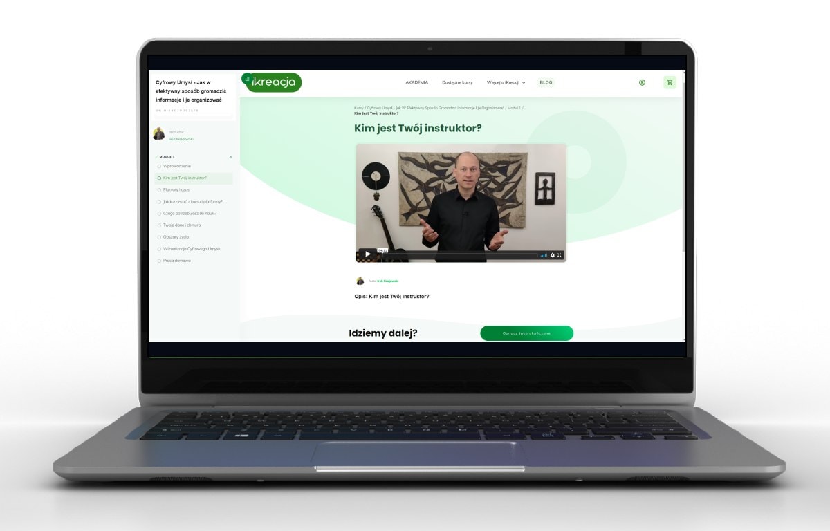 Platforma kursów online iKreacja Fundamenty - widok 1 Platforma kursów online iKreacja Fundamenty